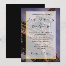 Eiffel Torn Paris Frankrike Destination Wedding Inbjudningar