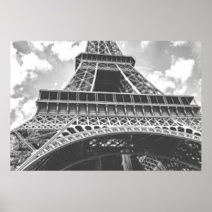 Eiffel Torn, Paris, Frankrike i svartvitt Poster