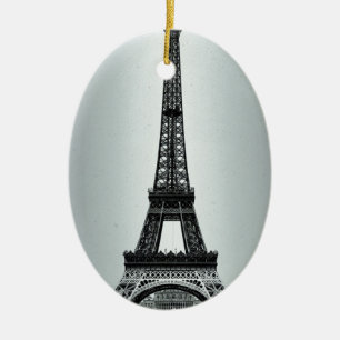 Eiffel Torn Paris Frankrike Julgransprydnad Keramik