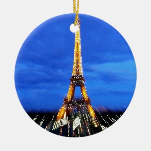 Eiffel Torn Paris Frankrike Julgransprydnad Keramik (Framsidan)