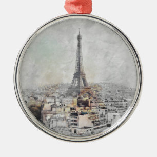 Eiffel Torn. Paris, Frankrike Julgransprydnad Metall