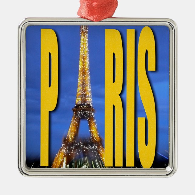 Eiffel Torn Paris Frankrike Julgransprydnad Metall (Framsidan)