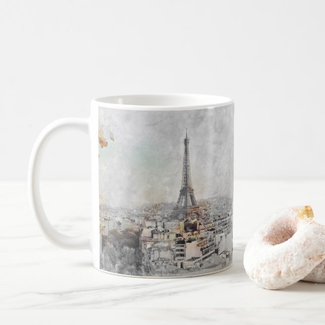 Eiffel Torn. Paris, Frankrike Kaffemugg (Med munk)