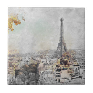 Eiffel Torn. Paris, Frankrike Kakelplatta