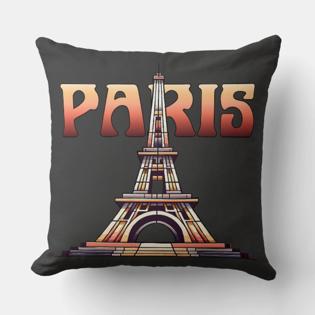 Eiffel Torn Paris Frankrike Kudde (Framsida)