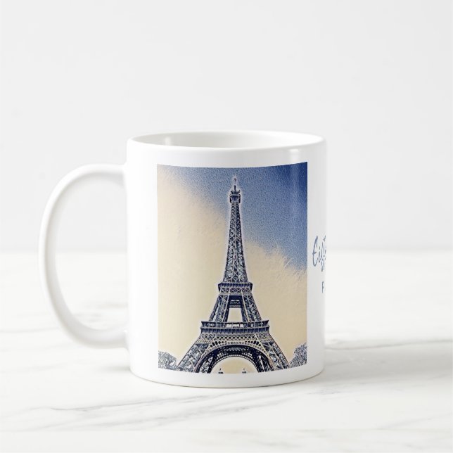 Eiffel Torn Paris Frankrike Landmark Kaffemugg (Vänster)