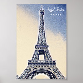 Eiffel Torn Paris Frankrike Landmark Poster