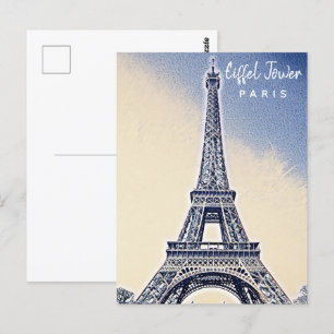 Eiffel Torn Paris Frankrike Landmark Vykort