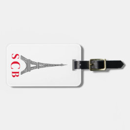 Eiffel Torn Paris Frankrike Monogram Bagagebricka