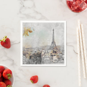 Eiffel Torn. Paris, Frankrike Pappersservett