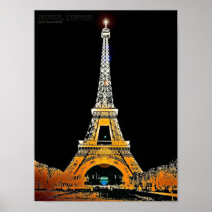 Eiffel Torn, Paris, Frankrike Poster