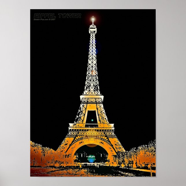 Eiffel Torn, Paris, Frankrike Poster (Framsidan)