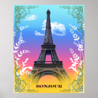 eiffel-torn-paris-frankrike poster