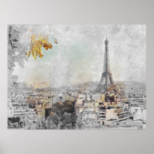 Eiffel Torn. Paris, Frankrike Poster