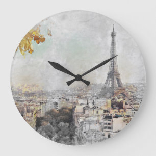 Eiffel Torn. Paris, Frankrike Stor Klocka