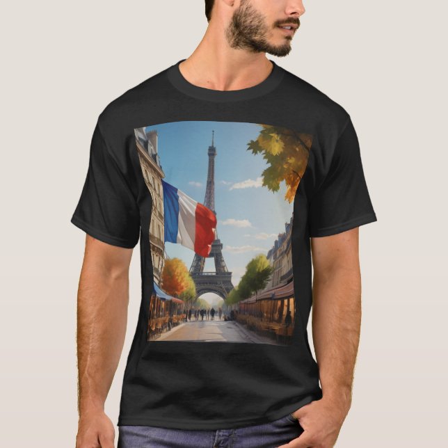 Eiffel torn - Paris - Frankrike T Shirt (Framsida)