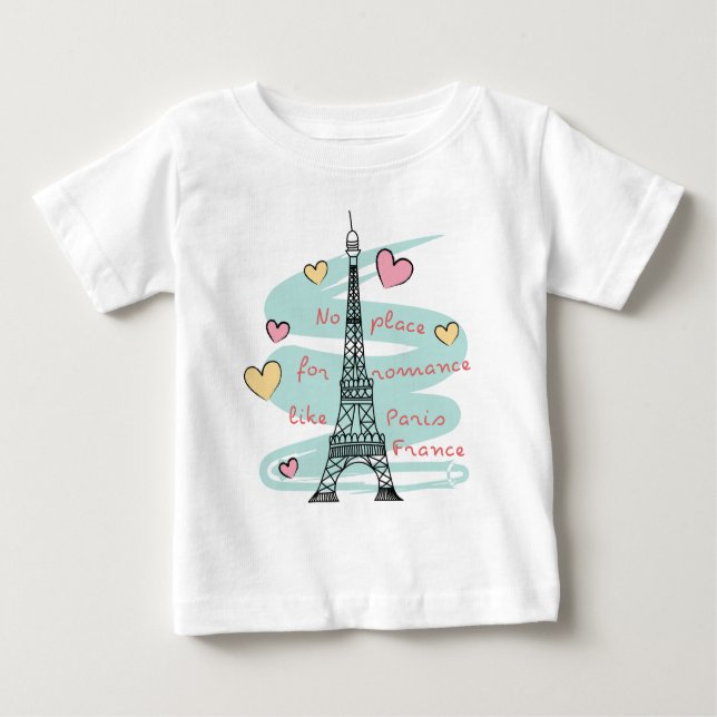Eiffel Torn Paris Frankrike T Shirt (Framsida)