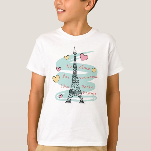 Eiffel Torn Paris Frankrike T Shirt (Framsida)