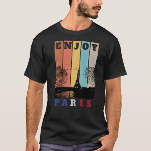 Eiffel Torn Paris Frankrike Vintage Manar Kvinnor T Shirt