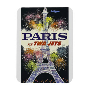 Eiffel Torn Paris Frankrike Vintage resor Poster Magnet