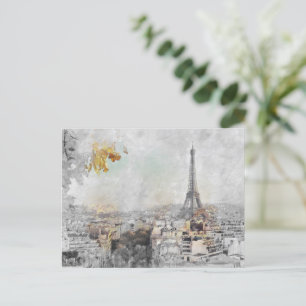 Eiffel Torn Paris Frankrike Vintage resor Souvenir Vykort