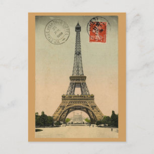 Eiffel Torn, Paris, Frankrike, Vintage Retro Vykort