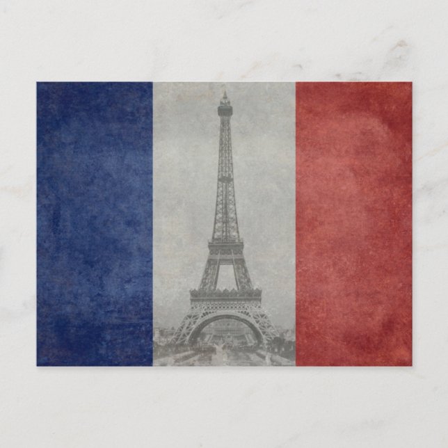 Eiffel torn, Paris Frankrike Vykort (Framsida)