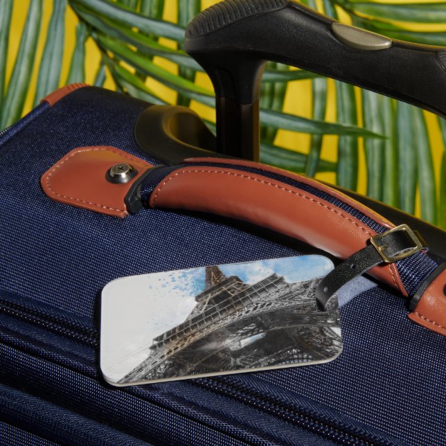 Eiffel Torn, Paris, Frankrike-vykort Bagagebricka (Framsida Insitu 3)