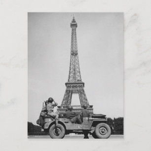 Eiffel Torn Paris Frankrike WW2 Vykort