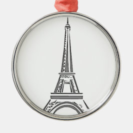 Eiffel Torn Paris Fransk jul Ornament