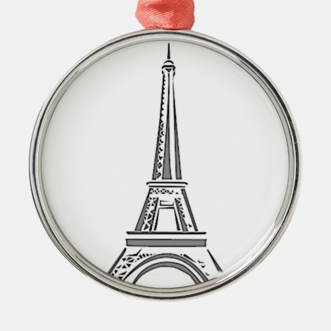 Eiffel Torn Paris Fransk jul Ornament (Framsidan)