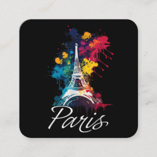 Eiffel Torn Paris Girls Travel Helgdag Frankrike S Fyrkantigt Visitkort