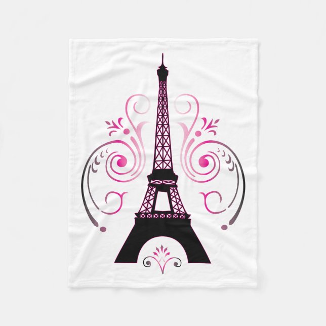 Eiffel Torn Paris Gradient Swirl Design Fleecefilt (Framsidan)