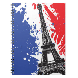 Eiffel torn Paris, Grungeflagga för frankriken Anteckningsbok