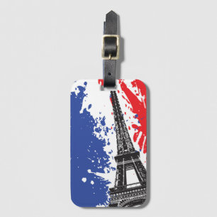 Eiffel torn Paris, Grungeflagga för frankriken Bagagebricka