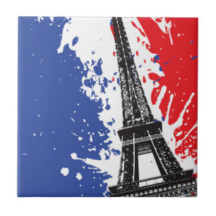Eiffel torn Paris, Grungeflagga för frankriken Kakelplatta
