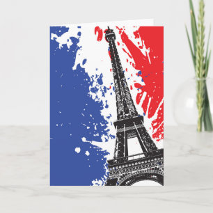 Eiffel torn Paris, Grungeflagga för frankriken Kort