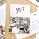 Eiffel Torn Paris Hand Lettered Postcard Inbjudan Vykort<br><div class="desc">Bekvämt,  handskrivet vykort från Paris med skyltfönster över Paris,  Frankrike.</div>