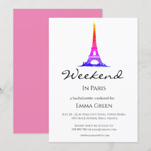 Eiffel Torn Paris Helg Getaway-inbjudan Inbjudningar