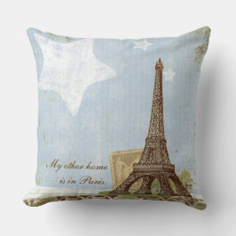 Eiffel Torn Paris Home Frankrike Fransk Thrid Kudde