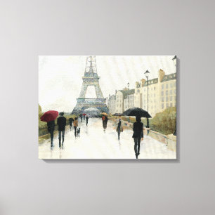 Eiffel torn Paris i regna Canvastryck