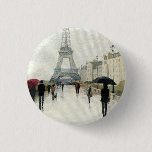 Eiffel torn Paris i regna Knapp
