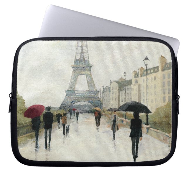 Eiffel torn | Paris i regna Laptop Sleeve (Framsidan)