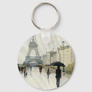 Eiffel torn Paris i regna Nyckelring