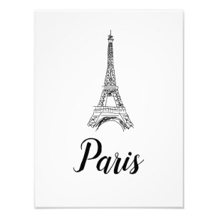 Eiffel Torn Paris Illustration Fototryck