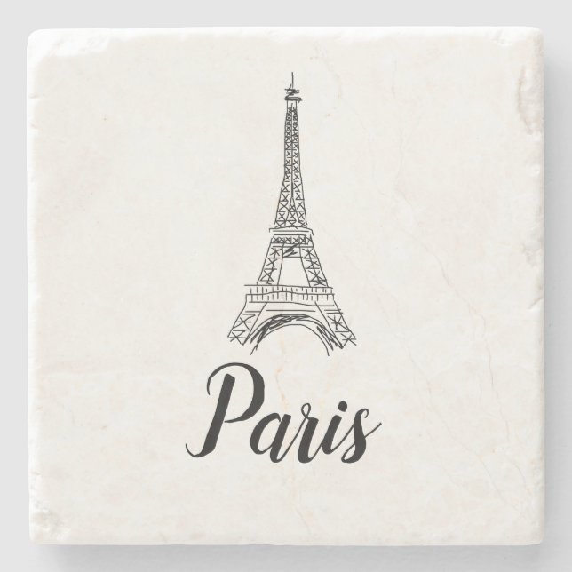 Eiffel Torn Paris Illustration Stenunderlägg (Framsidan)