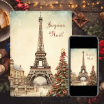 Eiffel Torn, Paris Joyeux Noel-jul, Paris Helgkort<br><div class="desc">Fånga elegansen i en parissk jul med vårt "Eiffel Torn, Paris Joyeux Noel-julkort". Med det här kortet, som har den ikoniska Eiffel Torn mot en bakgrund av festfläkt, får du en aning Fransk som är sofistikerad på dina semesterhälsningar. Säg "Joyeux Noël" i stil och säsongens magi med det här vackert...</div>