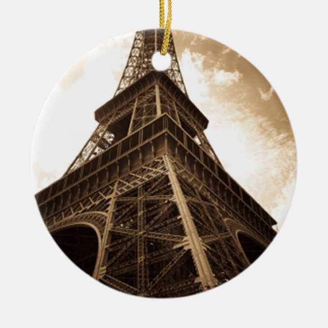 Eiffel torn Paris Julgransprydnad Keramik (Framsidan)