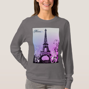 Eiffel Torn Paris Långärmad T-Shirt