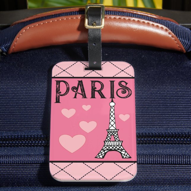 Eiffel Torn Paris Luggage Tag Gift Bagagebricka (Framsida Insitu 2)